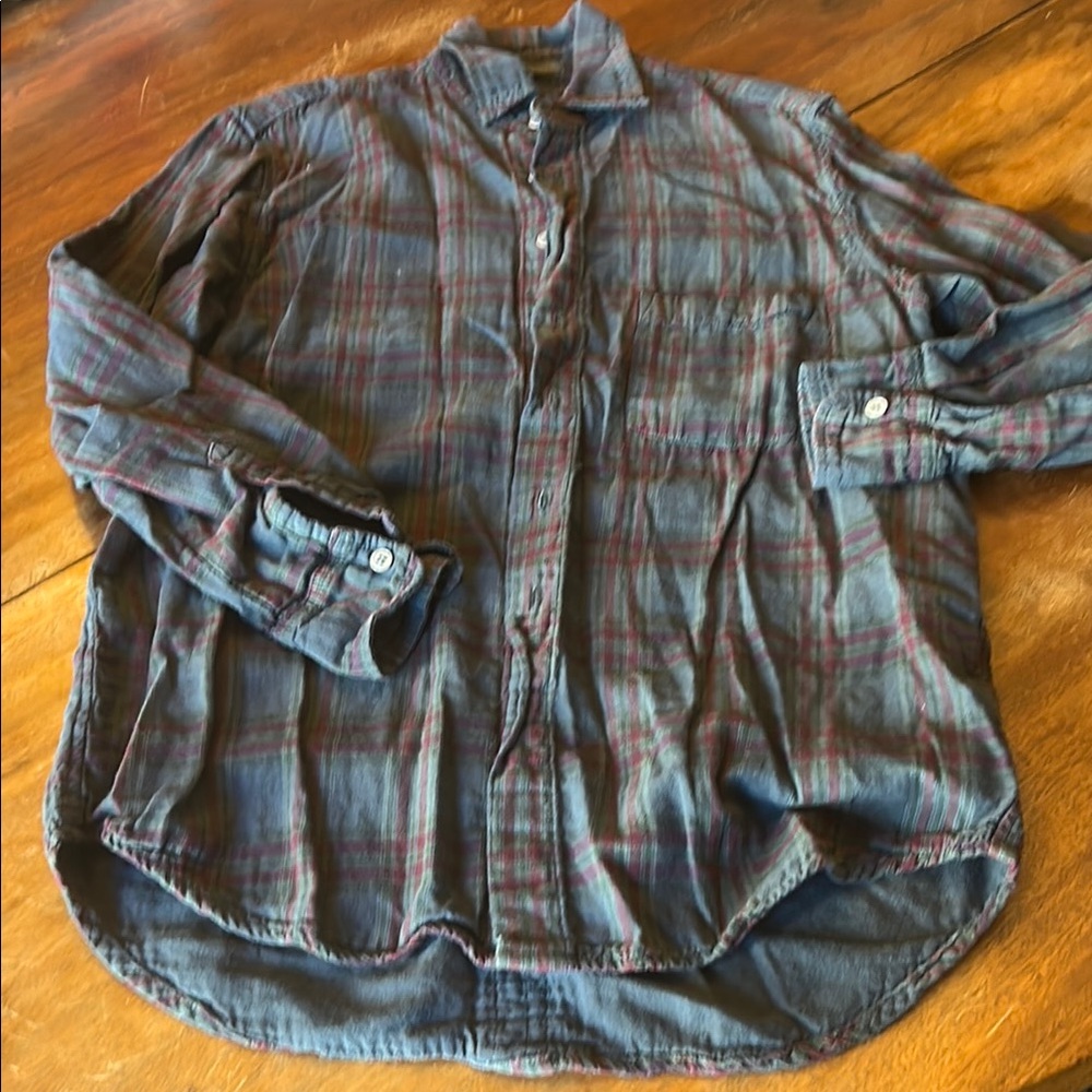 CP Shades Blue and Red Button Down Shirt Relaxed Fit